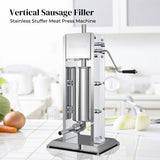 3L Professional Stainless Steel Manual Vertical Sausage Stuffer Machine - Front View