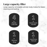 5L Stainless Steel Manual Vertical Sausage Stuffer - Durable Meat Filling Machine - Low Angle