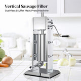 Kitchee 5L Manual Vertical Sausage Filler - Stainless Stuffer Meat Press Machine - Front View