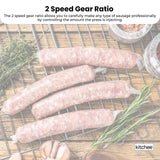 7L Stainless Steel Manual Vertical Sausage Stuffer Machine with Multiple Nozzles - Side View