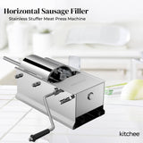 7L Stainless Steel Manual Sausage Stuffer - Horizontal Meat Filler Machine