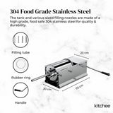 7L Stainless Steel Manual Sausage Stuffer - Horizontal Meat Filler Machine