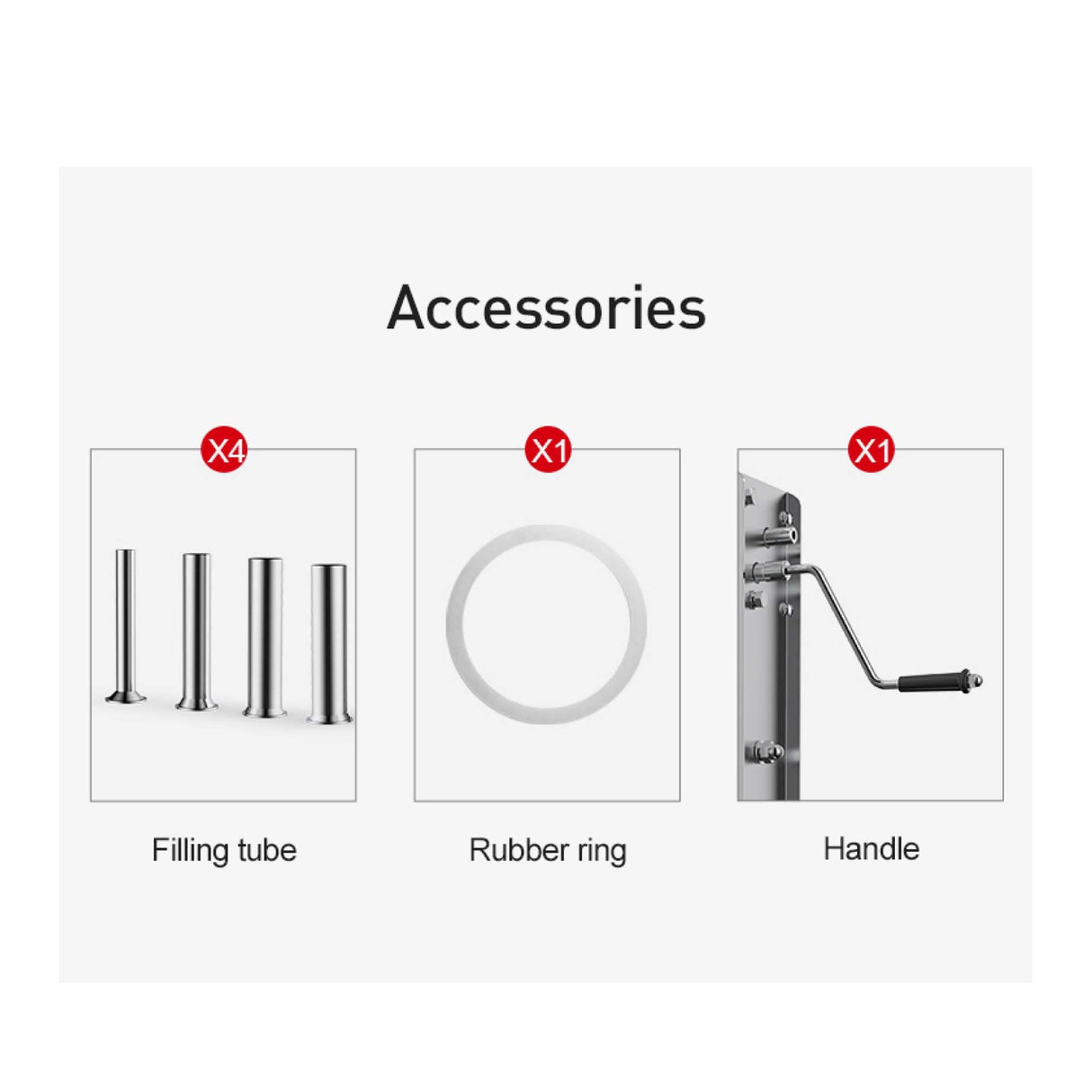 7L Stainless Steel Manual Sausage Stuffer - Horizontal Meat Filler Machine