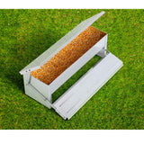 11L Automatic Chook Chicken Feeder Poultry Auto Treadle Aluminium Metal Feeders - Front View
