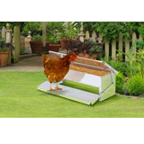 11L Automatic Chook Chicken Feeder Poultry Auto Treadle Aluminium Metal Feeders - Side View