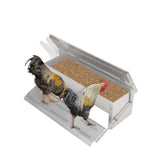 11L Automatic Chook Chicken Feeder Poultry Auto Treadle Aluminium Metal Feeders - Top-Down View