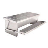 11L Automatic Chook Chicken Feeder Poultry Auto Treadle Aluminium Metal Feeders - Rear View