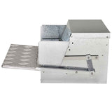 9kg Automatic Chook Chicken Feeder Poultry Auto Treadle Aluminium Metal Feeders - Front View