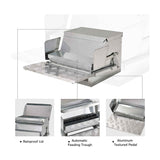 9kg Automatic Chook Chicken Feeder Poultry Auto Treadle Aluminium Metal Feeders - Top-Down View