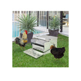 9kg Automatic Chook Chicken Feeder Poultry Auto Treadle Aluminium Metal Feeders - 45-Degree Angle