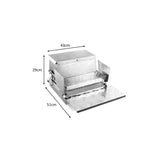 9kg Automatic Chook Chicken Feeder Poultry Auto Treadle Aluminium Metal Feeders - Rear View
