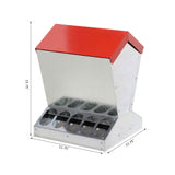10kg Automatic Chook Chicken Feeder Poultry Auto Trough Galvanised Metal Feeders - Top-Down View