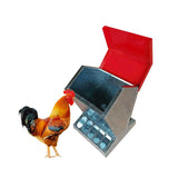 10kg Automatic Chook Chicken Feeder Poultry Auto Trough Galvanised Metal Feeders - Rear View