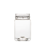 10x 250g Plastic Honey Jars + Lids - Square Clear Food Grade Packaging Containers - Top-Down View