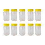 10x 500g Plastic Honey Jars + Lids - Round Clear Food Grade Packaging Containers