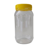 10x 1Kg Plastic Honey Jars + Lids - Round Clear Food Grade Packaging Containers - Front View