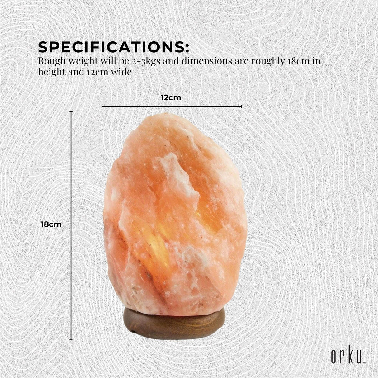 12V 12W 2-3 Kgs Himalayan Pink Salt Lamp Natural Rock Crystal Light Bulb On/Off