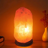 12V 12W 3-5 Kgs Himalayan Pink Salt Lamp Natural Rock Crystal Light Bulb On/Off - Front View