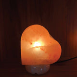 12V 12W Heart Himalayan Pink Salt Lamp Carved Rock Crystal Light Bulb On/Off Switch - Top-Down View