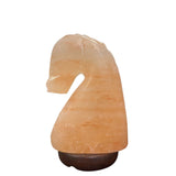 12V 12W Horse Himalayan Pink Salt Lamp Carved Knight Rock Crystal Light Bulb On/Off - Rear View