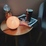12V 12W Soccer Himalayan Pink Salt Lamp Carved Ball Rock Crystal Light Bulb On/Off - Rear View