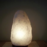 12V 12W 3-5Kg Himalayan White Salt Lamp Crystal Rock Natural Shape Unique Lamps - Rear View