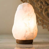12V 12W 3-5Kg Himalayan White Salt Lamp Crystal Rock Natural Shape Unique Lamps - Front View