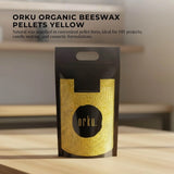 Orku 10Kg Organic Beeswax Pellets Yellow - Cosmetic Grade Bees Wax Pastilles Bulk - Side View