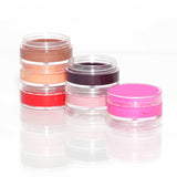 10x 3ml Lip Balm Containers Jars + Lids - Small Cosmetic Cream Sample Pot - Front View