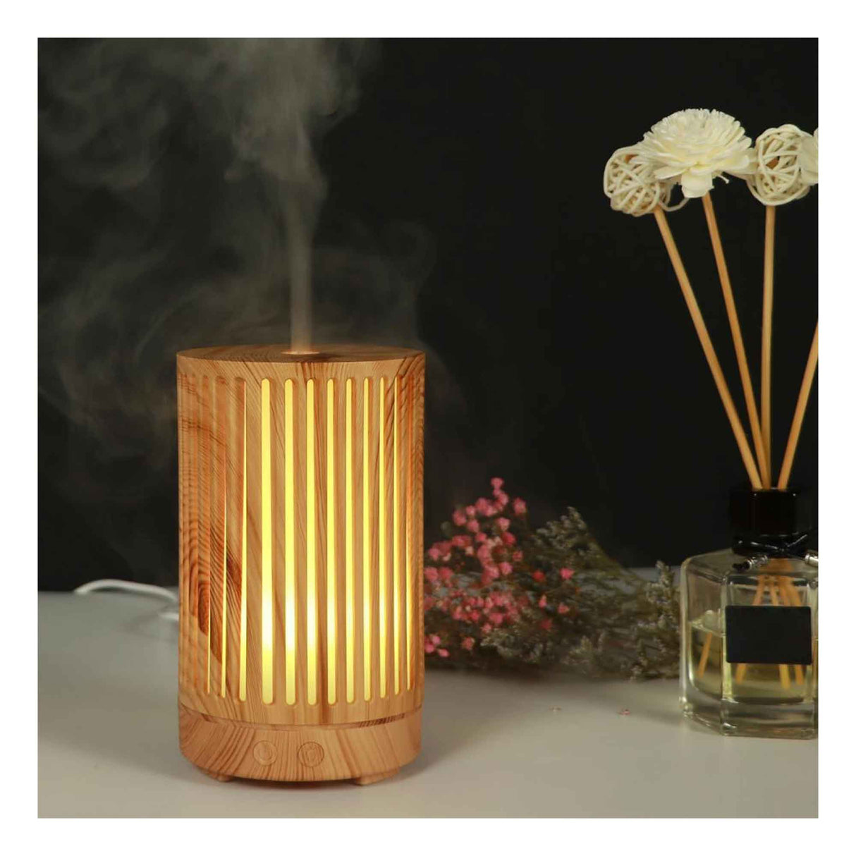 Remote Control Essential Oil Diffuser - 200ml Ultrasonic Aromatherapy Humidifier with Color-Changing Light