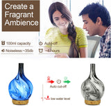 Elegant Grey Marble Ultrasonic Essential Oil Diffuser - 100ml Aromatherapy Mist Humidifier - 45-Degree Angle