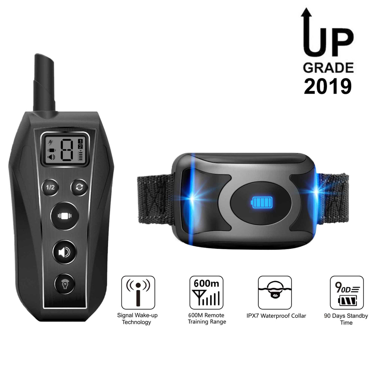 Remote Dog Training Collar - 600m Range, Vibration & IPX7 Waterproof with Rechargeable Battery
