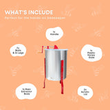 2 Frame Honey Extractor Stainless Manual Spinner Crank Honey Bee Hive Beekeeping - Close-Up Angle