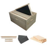 10x Wood Frames Plastic Foundations Unassembled Deep Hive Brood Frame Beekeeping - Close-Up Angle
