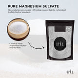 Orku 400g Epsom Salt - USP Grade Magnesium Sulfate Body Bath Salts - Top-Down View