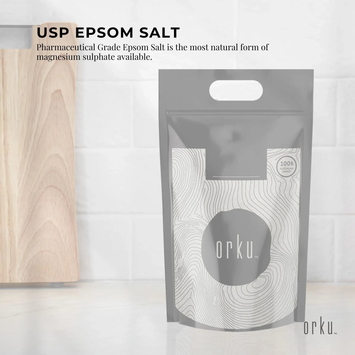 Orku 5Kg USP Epsom Salt Crystals - Magnesium Sulphate Bath Garden Household Use