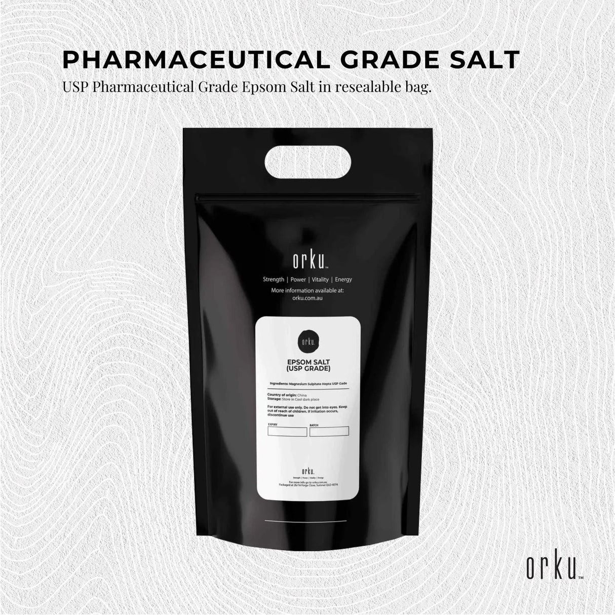 Orku 5Kg USP Epsom Salt Crystals - Magnesium Sulphate Bath Garden Household Use