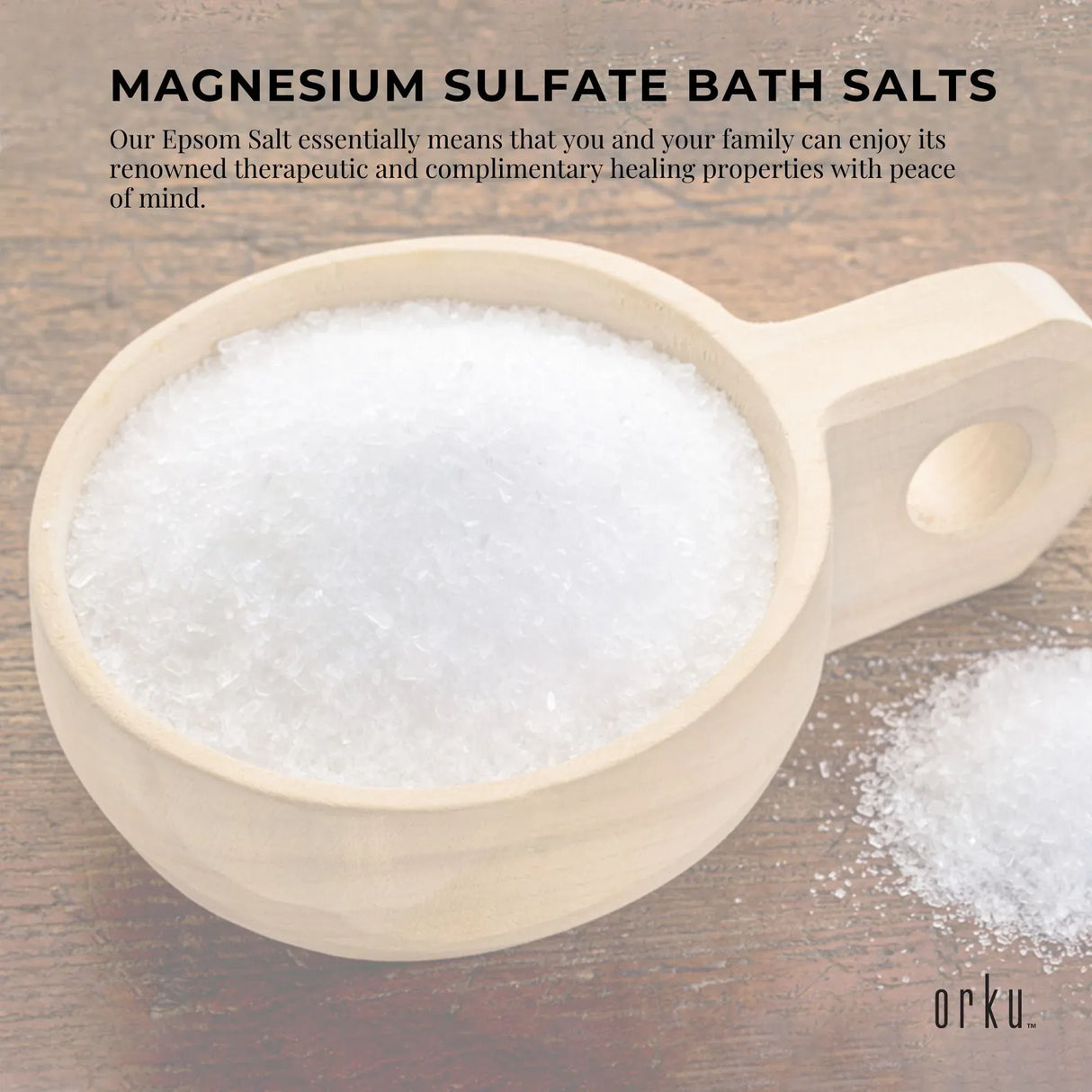 Orku 5Kg USP Epsom Salt Crystals - Magnesium Sulphate Bath Garden Household Use
