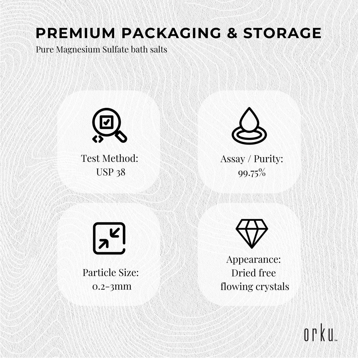 Orku 1.3Kg USP Epsom Salt Tub Bulk Magnesium Sulphate Bath Garden Household Use