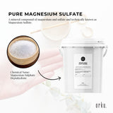 Orku 1.3Kg Epsom Salt Tub - USP Grade Magnesium Sulfate Body Bath Salts - Top-Down View