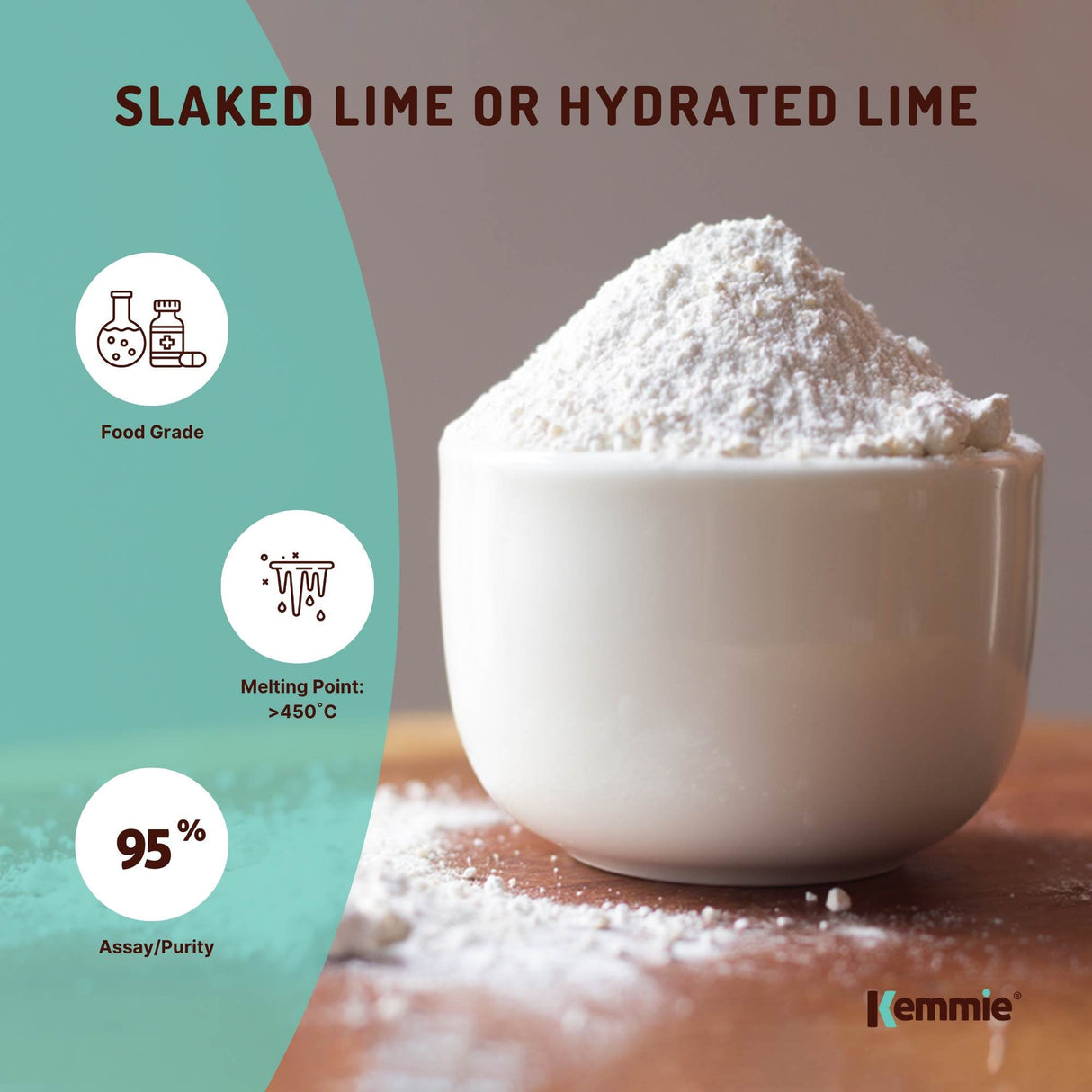 100g FCC Certified Food Grade Calcium Hydroxide Powder - Slaked Lime for Pickling, Food Preparation, and More