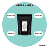 2Kg Food Grade Calcium Hydroxide Powder - FCC Hydrated Slaked Pickling Lime - Rear View