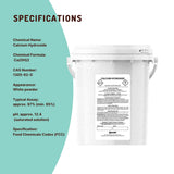 Kemmie 600g Calcium Hydroxide Powder Tub - Food Grade Pickling Lime FCC - Close-Up Angle