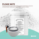 600g Food Grade Calcium Hydroxide Powder Tub FCC Hydrated Slaked Pickling Lime - Top-Down View