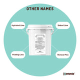 600g Food Grade Calcium Hydroxide Powder Tub FCC Hydrated Slaked Pickling Lime - Rear View