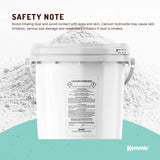Kemmie 2.5kg Calcium Hydroxide Powder Tub - Food Grade Pickling Lime FCC - Top-Down View