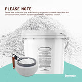 2.5kg Calcium Hydroxide Powder Tub Food Grade FCC Hydrated Slaked Pickling Lime - Top-Down View