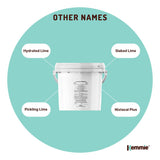 2.5kg Calcium Hydroxide Powder Tub Food Grade FCC Hydrated Slaked Pickling Lime - Rear View