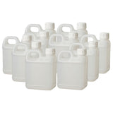 Kitchee 10x 1L Natural HDPE Jerry Can Bottle Empty 38mm TE Cap
