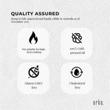 Orku 250ml Organic Hemp Seed Oil - Cold Pressed Food Grade Oils - Close-Up Angle